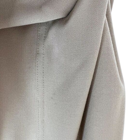 Max Mara Vtg Lightweight Virgin Wool Twill Mid-Length Button Up Tan Coat Sz 6 - Picture 9 of 15
